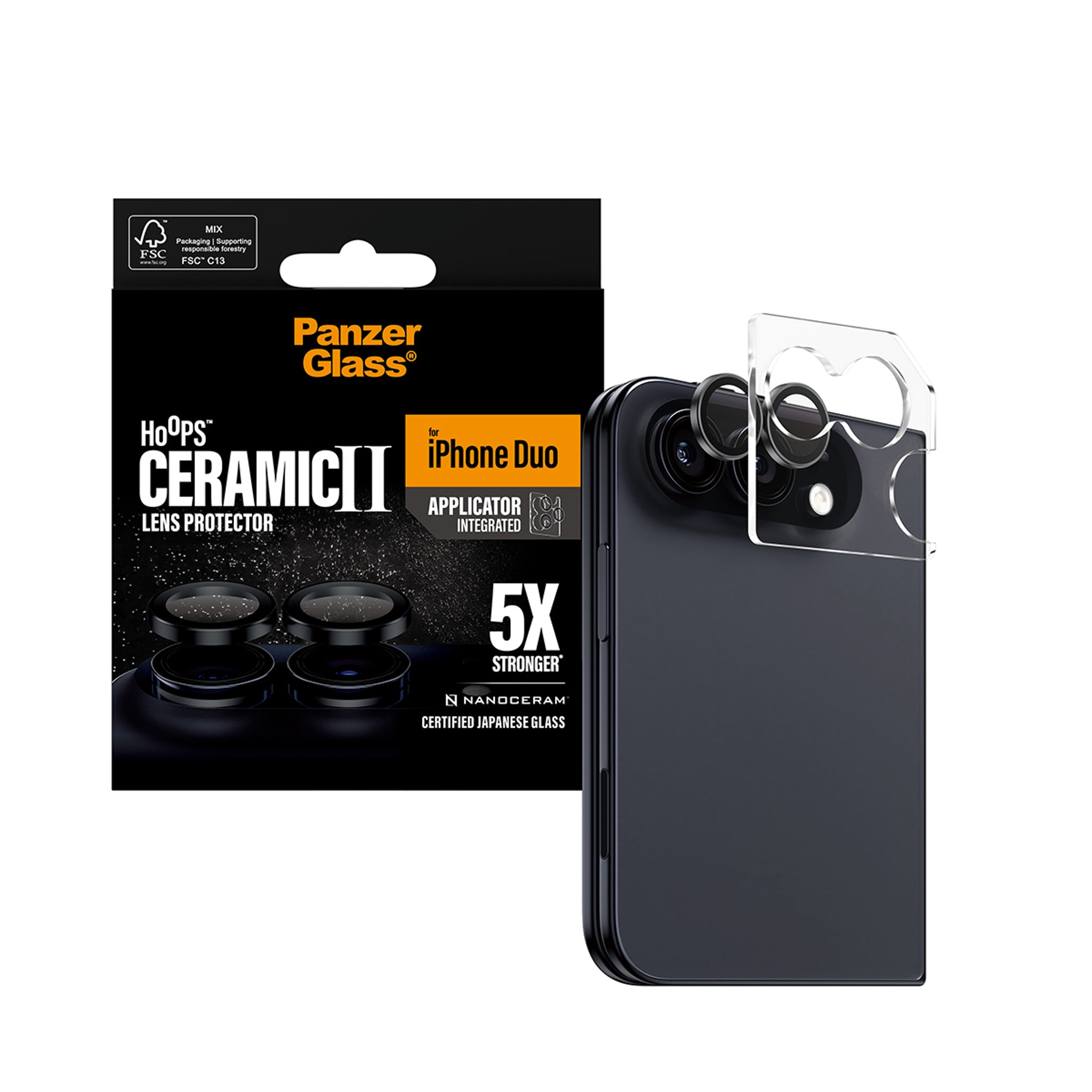 PanzerGlass® Hoops® Ceramic Camera Lens Protector iPhone Duo